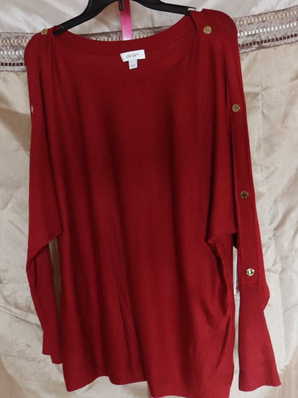 On 34th - NWTs, Lightweight Sweater, Boat Neck, Wine Red- Large